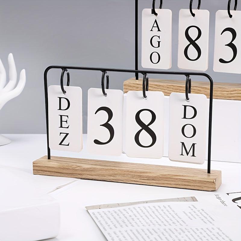 Nordic Desktop Decoration Wooden Calendar Crafts