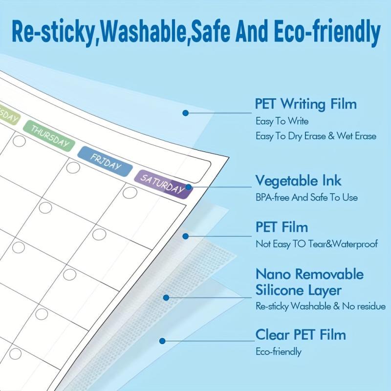 Reusable Dry Erase Weekly Planner Set - 3pcs