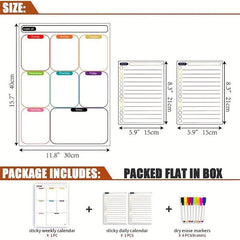 Reusable Dry Erase Weekly Planner Set - 3pcs