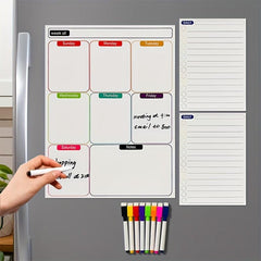 Reusable Dry Erase Weekly Planner Set - 3pcs