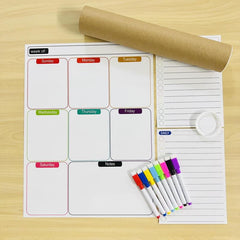 Reusable Dry Erase Weekly Planner Set - 3pcs