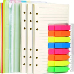 A6 Refill Paper 5 Colorful Index Dividers 3 Pack