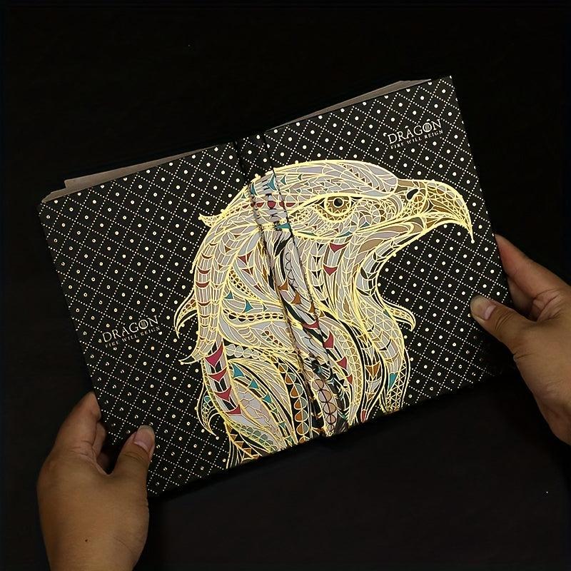 Embossed Gilded Hardcover Notebook with European Retro Pages