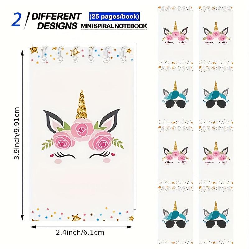 12pcs Unicorn Spiral Notebooks & Pinata Fillers Goodie Bag Stuffers