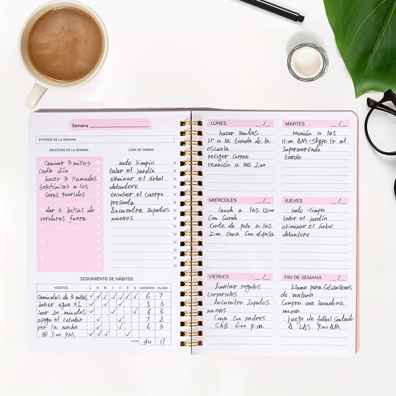 Spanish A5 Weekly Planner Notebook - School & Office Stationery