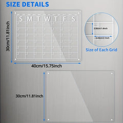 Acrylic Magnetic Dry Erase Board And Calendar For Fridge Set Of 2