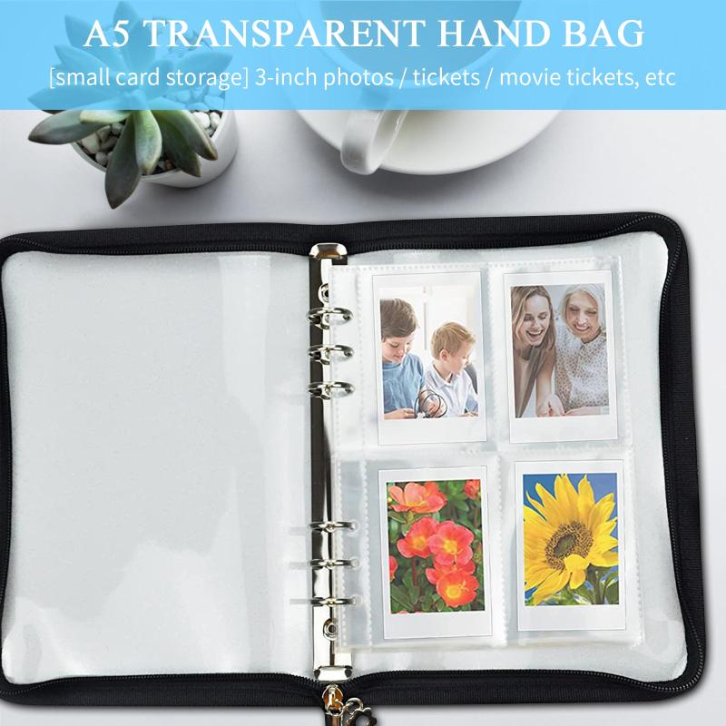 A5 Clear Zipped Binder Cover Waterproof PVC Ring Binder Protectors