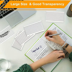 4 Transparent Sticky Note Pads Self Adhesive School Office Supplies