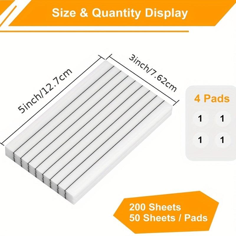4 Transparent Sticky Note Pads Self Adhesive School Office Supplies