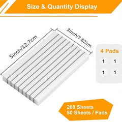 4 Transparent Sticky Note Pads Self Adhesive School Office Supplies