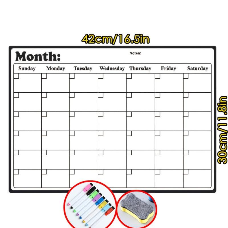 Set of 10 Refrigerator Calendar Magnetic Dry Erase Whiteboard