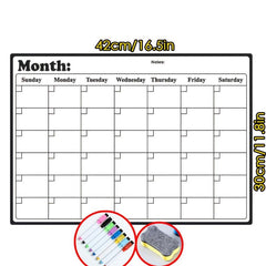 Set of 10 Refrigerator Calendar Magnetic Dry Erase Whiteboard