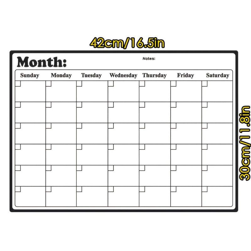 Set of 10 Refrigerator Calendar Magnetic Dry Erase Whiteboard