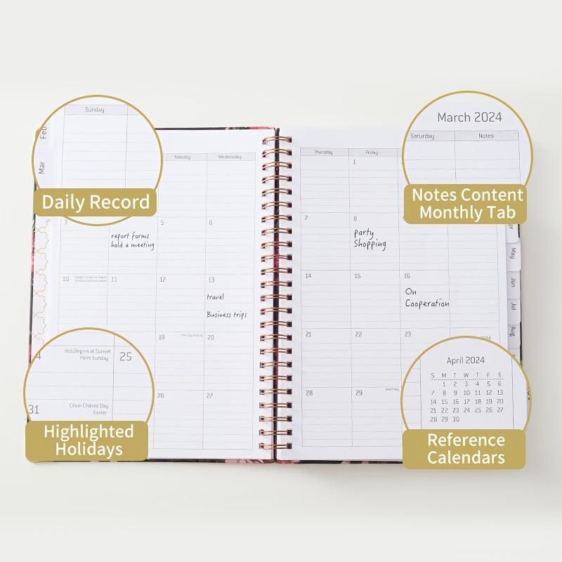 72 Sheets Weekly and Monthly Planner Jan-Dec Hard Cover Thick Paper