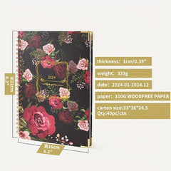 72 Sheets Weekly and Monthly Planner Jan-Dec Hard Cover Thick Paper