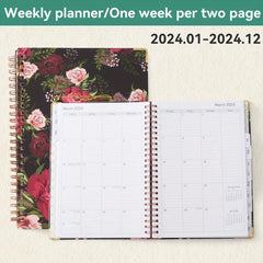 72 Sheets Weekly and Monthly Planner Jan-Dec Hard Cover Thick Paper