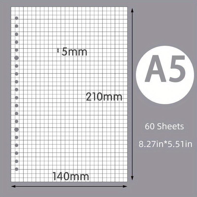 60pcs Loose Leaf Paper Refill A5 B5 Replacement Core