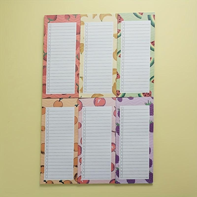 50 Colorful Fruit Magnetic Notepads for Lists & Reminders