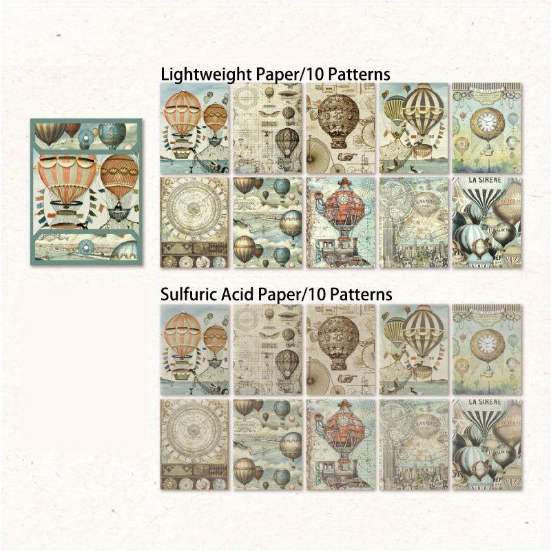 20 Sheets Dual Material Mechanical Theme Scrapbooking Paper