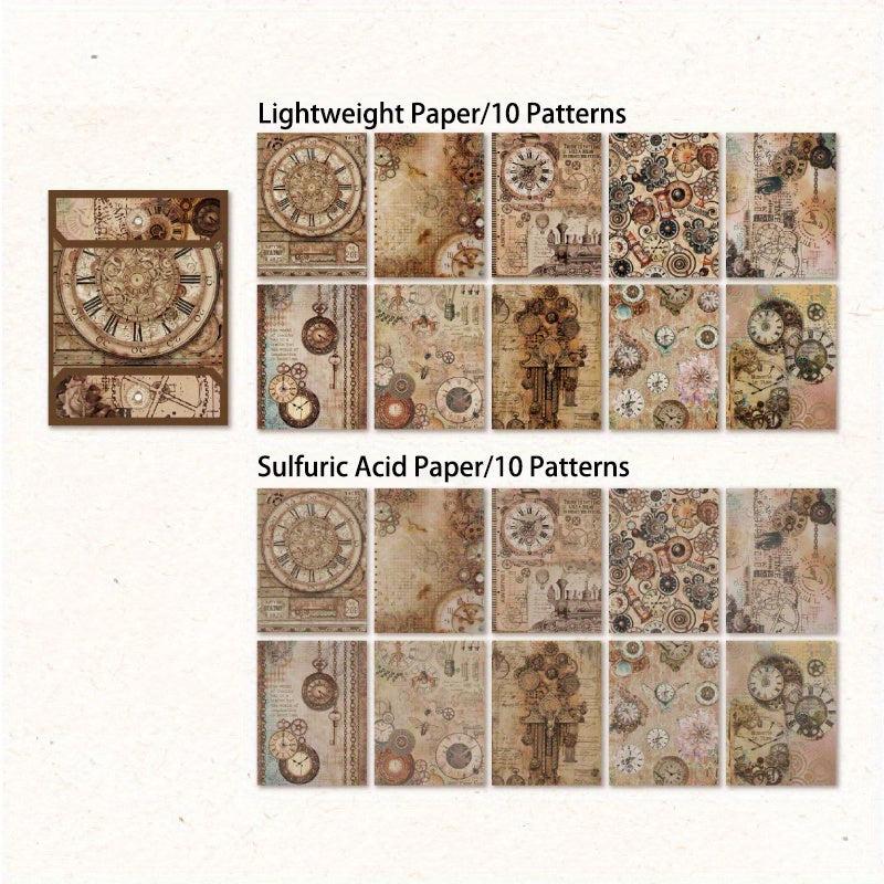 20 Sheets Dual Material Mechanical Theme Scrapbooking Paper