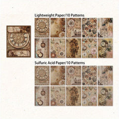 20 Sheets Dual Material Mechanical Theme Scrapbooking Paper