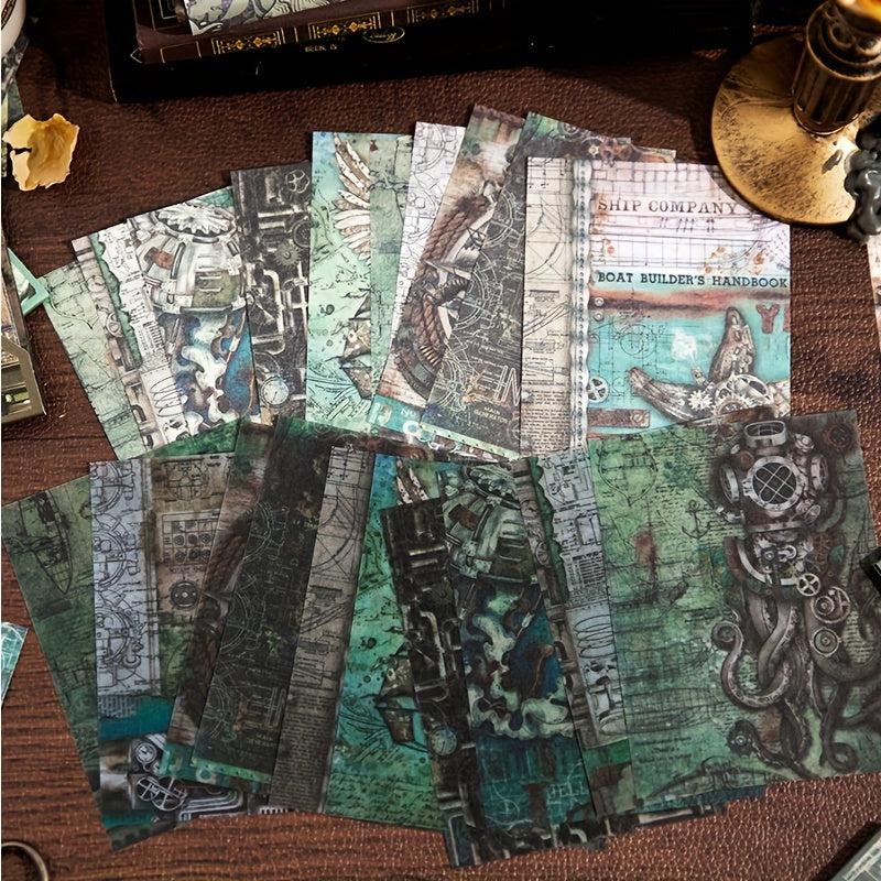 20 Sheets Dual Material Mechanical Theme Scrapbooking Paper