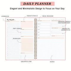 Undated Hourly Daily Planner To Do List Notebook Schedule & Habit Tracker