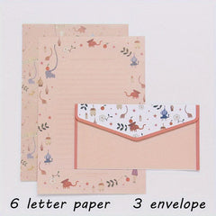 Stationery Paper Set 9 Piece Set - 6 Lined Sheets & 3 Envelopes