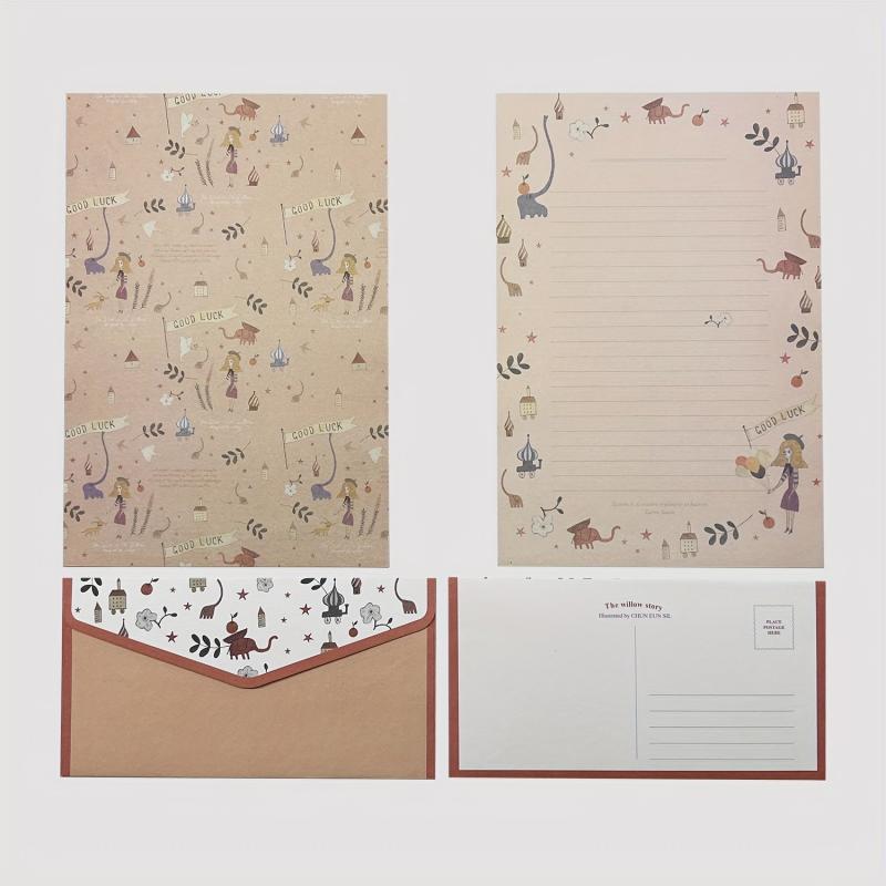 Stationery Paper Set 9 Piece Set - 6 Lined Sheets & 3 Envelopes