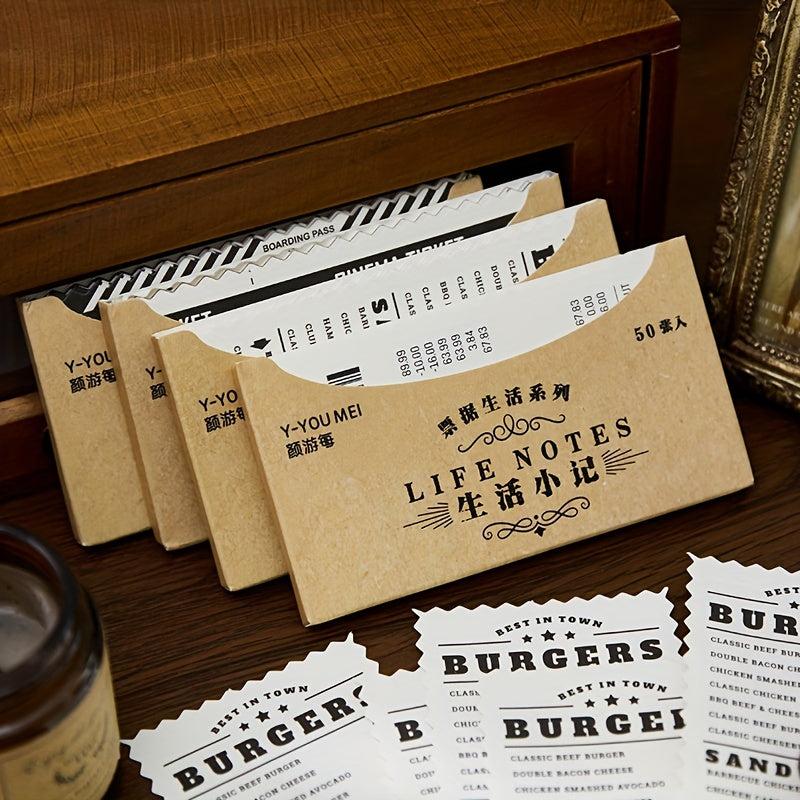 30pcs Vintage Style Bill Paper for Scrapbooking DIY Stationery School Supplies