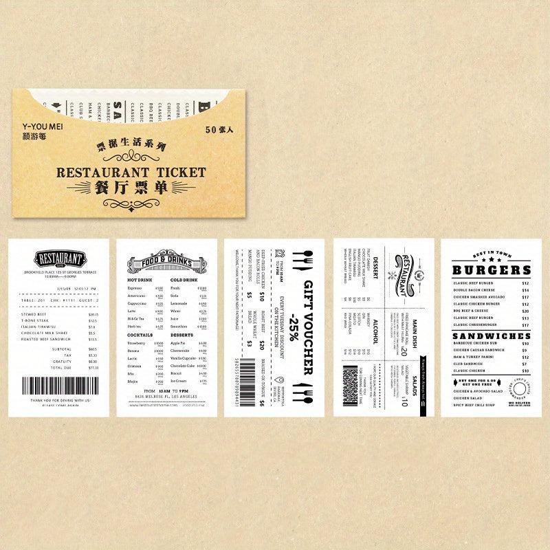 30pcs Vintage Style Bill Paper for Scrapbooking DIY Stationery School Supplies