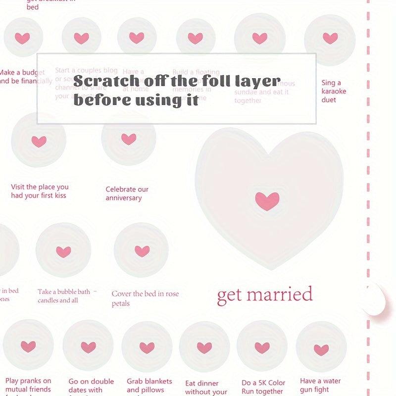100 Dating Things For Couple Scratching Poster Random Event Romantic Dating Gift