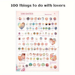 100 Dating Things For Couple Scratching Poster Random Event Romantic Dating Gift