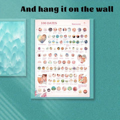 100 Dating Things For Couple Scratching Poster Random Event Romantic Dating Gift