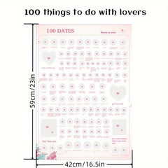 100 Dating Things For Couple Scratching Poster Random Event Romantic Dating Gift