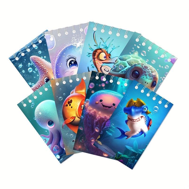 8pcs Mini Sea Animal Notebooks Ocean Party Favors