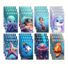 8pcs Mini Sea Animal Notebooks Ocean Party Favors