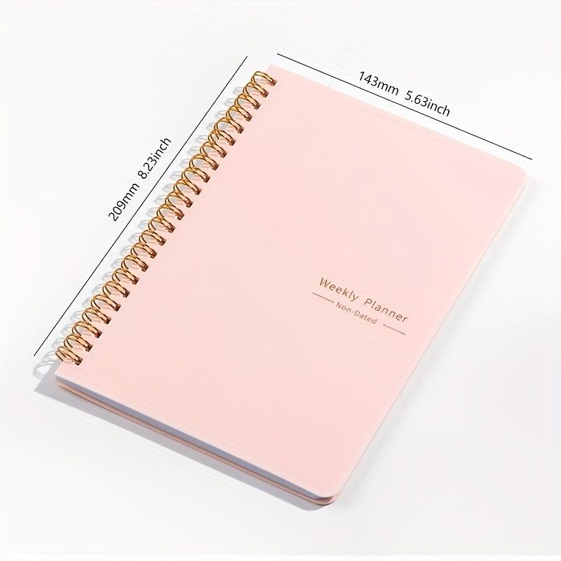 Spiral A5 Daily Weekly Planner Agenda - 52 Sheets