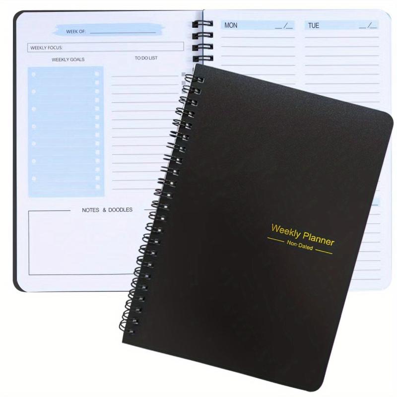 Spiral A5 Daily Weekly Planner Agenda - 52 Sheets