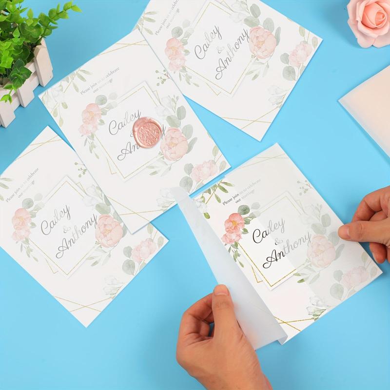 90pcs Vellum Jackets 5x7 Invitations Translucent Paper Envelope Liners