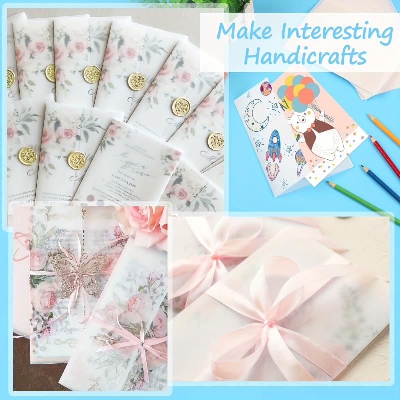 90pcs Vellum Jackets 5x7 Invitations Translucent Paper Envelope Liners