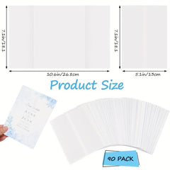 90pcs Vellum Jackets 5x7 Invitations Translucent Paper Envelope Liners