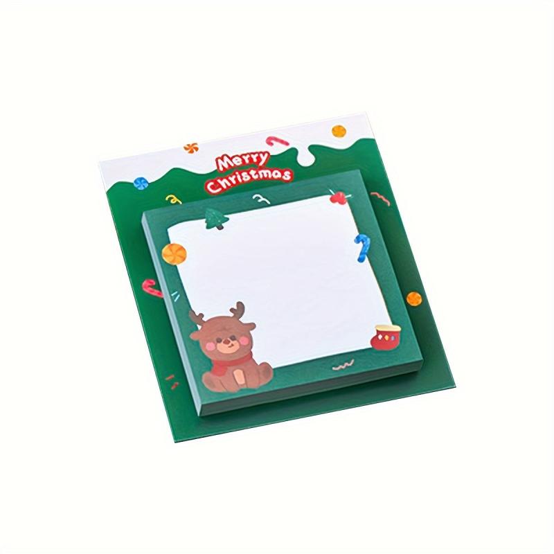 4pcs Christmas Cartoon Bear Deer Sticky Notes 30 Pages