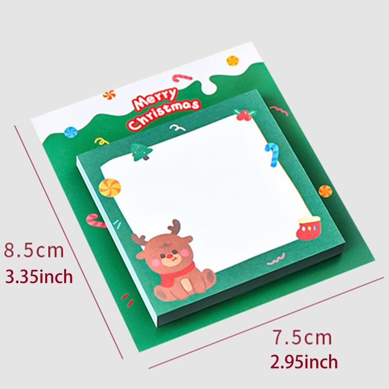 4pcs Christmas Cartoon Bear Deer Sticky Notes 30 Pages