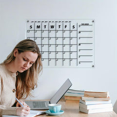 3D Acrylic Monthly Plan Memo Board with Erasable Surface