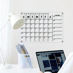 3D Acrylic Monthly Plan Memo Board with Erasable Surface