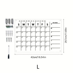 3D Acrylic Monthly Plan Memo Board with Erasable Surface