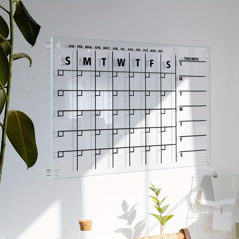 3D Acrylic Monthly Plan Memo Board with Erasable Surface