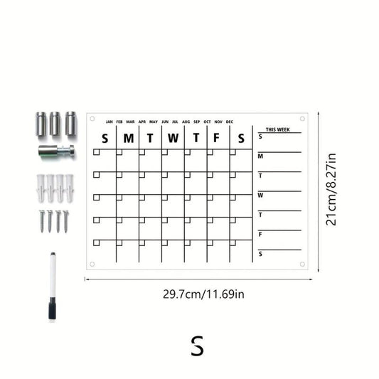 3D Acrylic Monthly Plan Memo Board with Erasable Surface