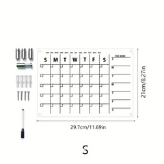 3D Acrylic Monthly Plan Memo Board with Erasable Surface
